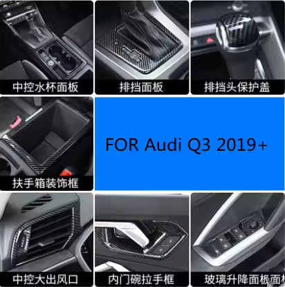 Audi Q3 (2019) - Carbon Look  Chroom Versnellingspook Cover & Knoppen Trim