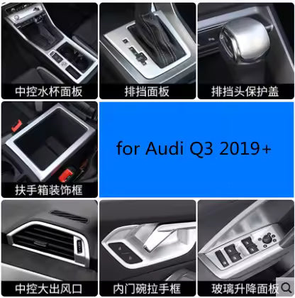 Audi Q3 (2019) - Carbon Look  Chroom Versnellingspook Cover & Knoppen Trim