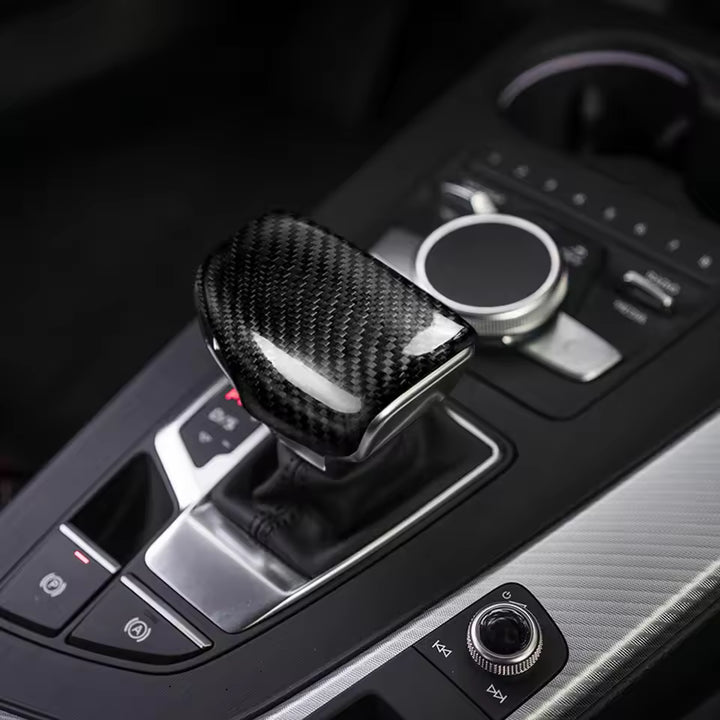 Audi A4, A5, Q5, Q7 (16-19) Echt Carbon Pookknop Cover (LHD)