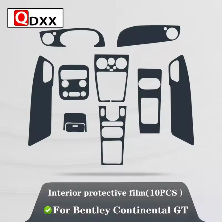 Bentley Continental GT (2012-2017) Middenconsole Transparante TPU Beschermfolie
