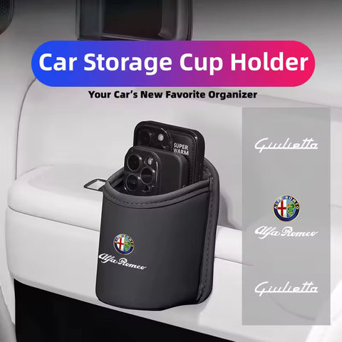 Alfa Romeo Lederen Bekerhouder & Opbergbox