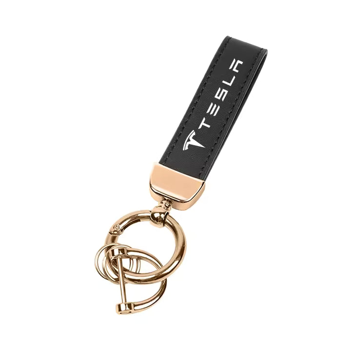 Tesla Luxe Lederen Sleutelhanger