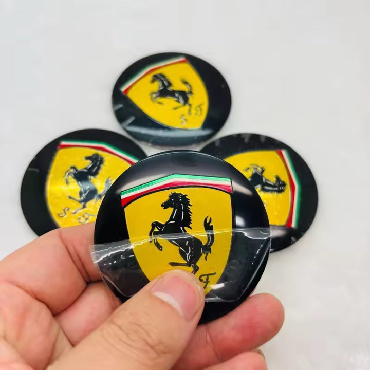 Ferrari Naafdoppen Stickers (4 stuks)
