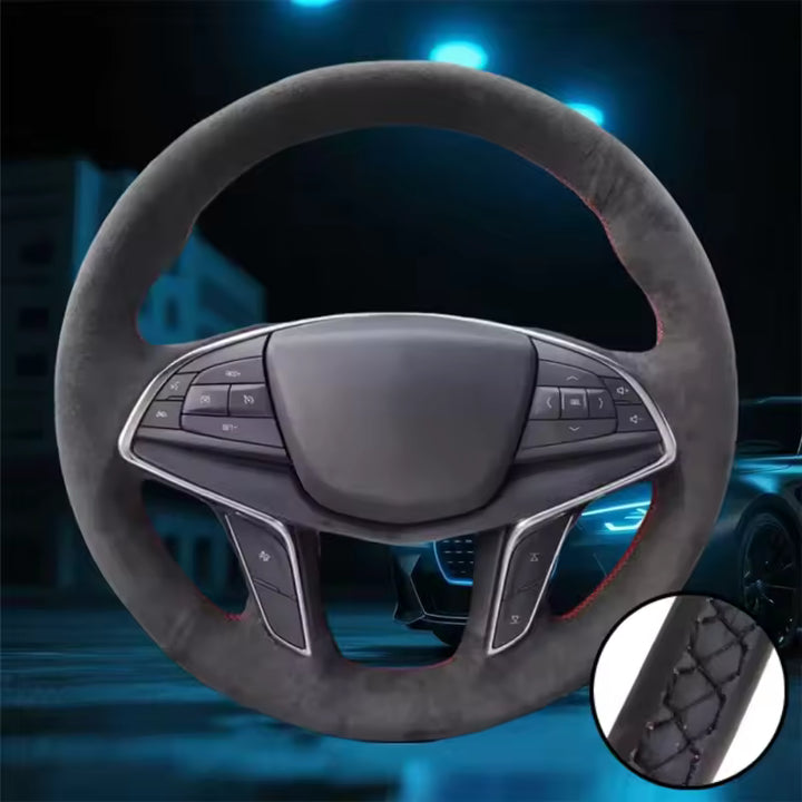 Cadillac Suèdederen Stuurwielhoes (Handgestikt)