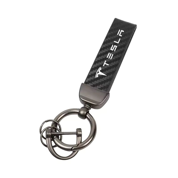 Tesla Luxe Lederen Sleutelhanger
