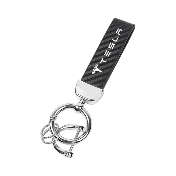 Tesla Luxe Lederen Sleutelhanger