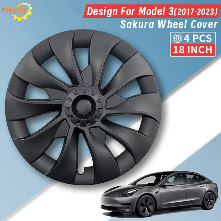 Tesla Model 3 Wieldoppen 18 Inch – Sakura-stijl (4 Stuks)
