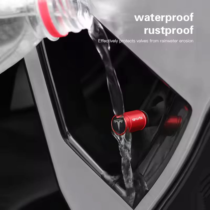 Tesla SpaceX Aluminium Ventieldopjes (4 Stuks)