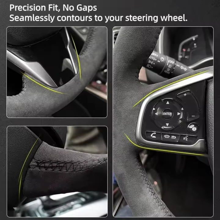 Cadillac Suèdederen Stuurwielhoes (Handgestikt)