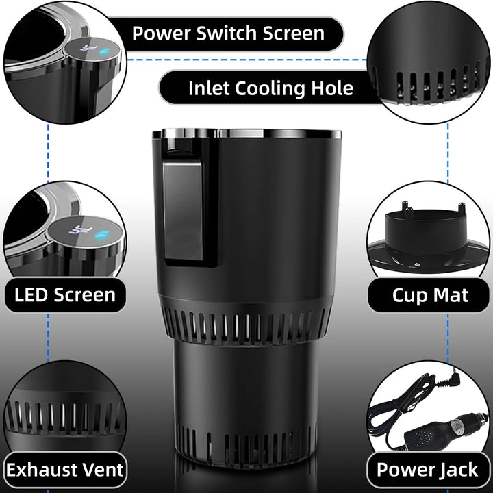 Intelligente Auto Bekerhouder, 2-in-1 Drankverwarmer en Koeler