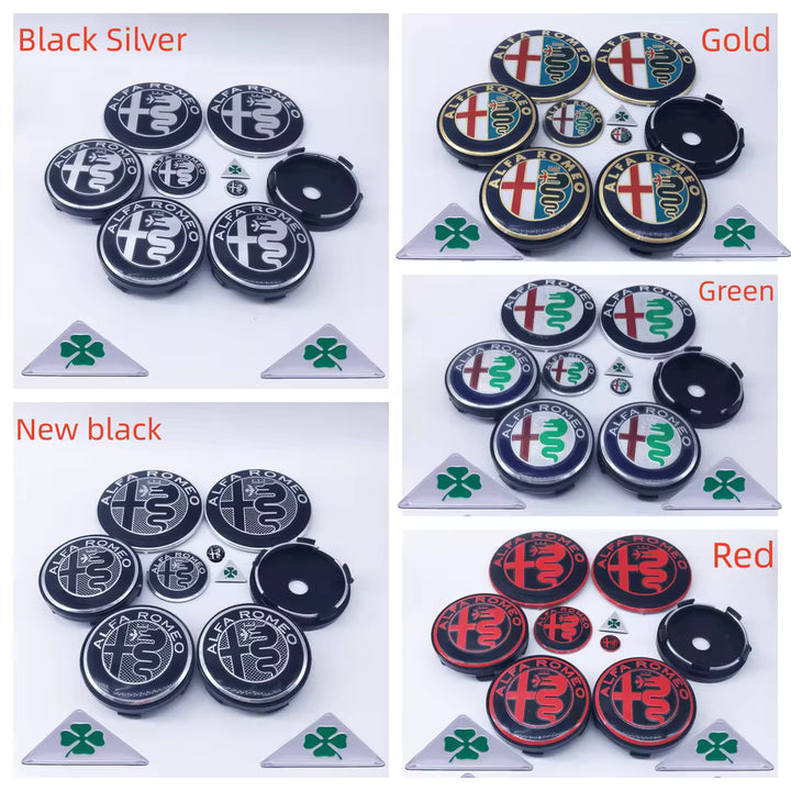 Alfa Romeo Embleem & Naafdoppen Set (11-Delig)