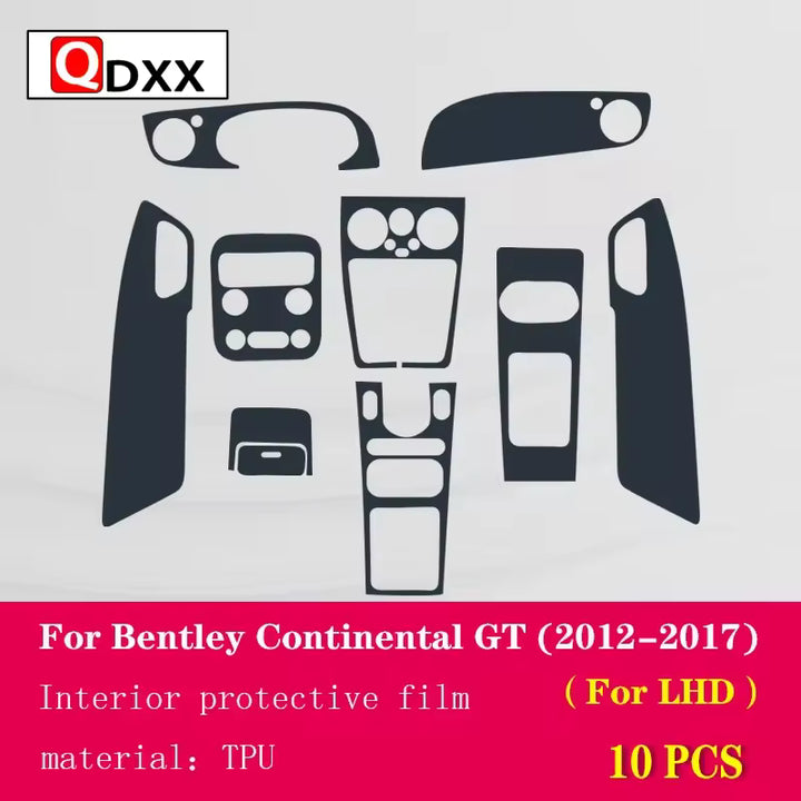 Bentley Continental GT (2012-2017) Middenconsole Transparante TPU Beschermfolie