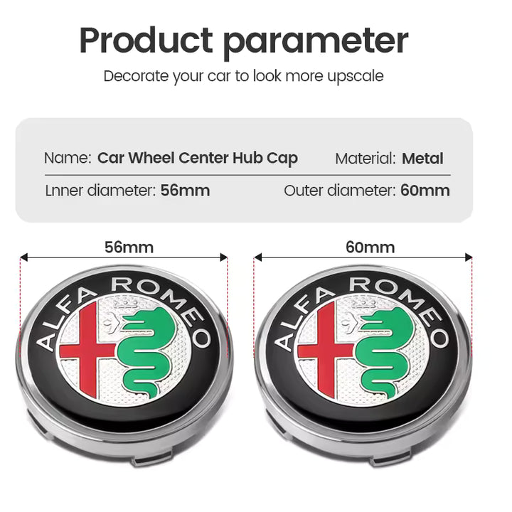 Alfa Romeo Naafdoppen Set (60mm)