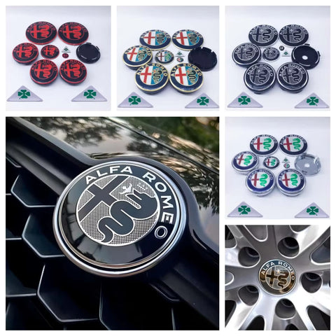 Alfa Romeo Embleem & Naafdoppen Set (11-Delig)
