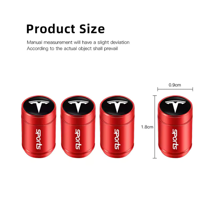Tesla SpaceX Aluminium Ventieldopjes (4 Stuks)