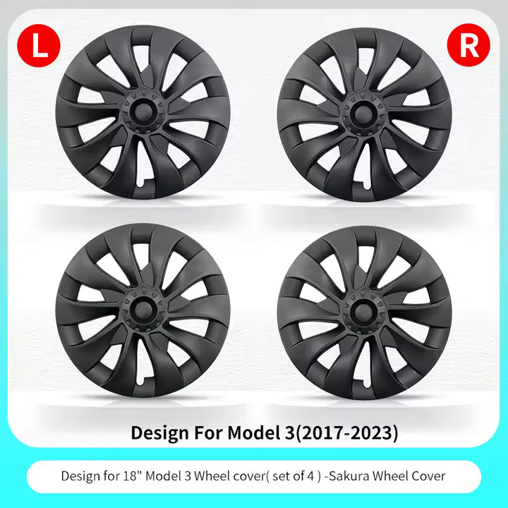 Tesla Model 3 Wieldoppen 18 Inch – Sakura-stijl (4 Stuks)