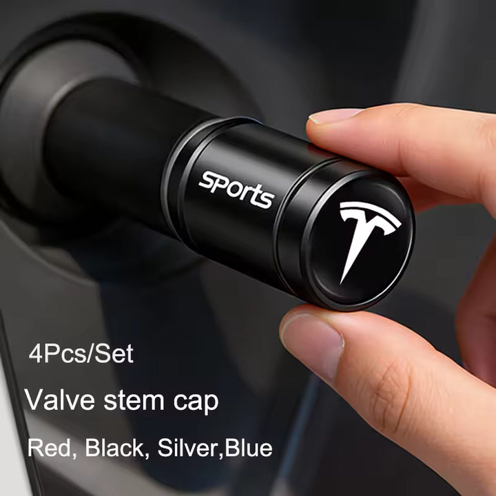 Tesla SpaceX Aluminium Ventieldopjes (4 Stuks)