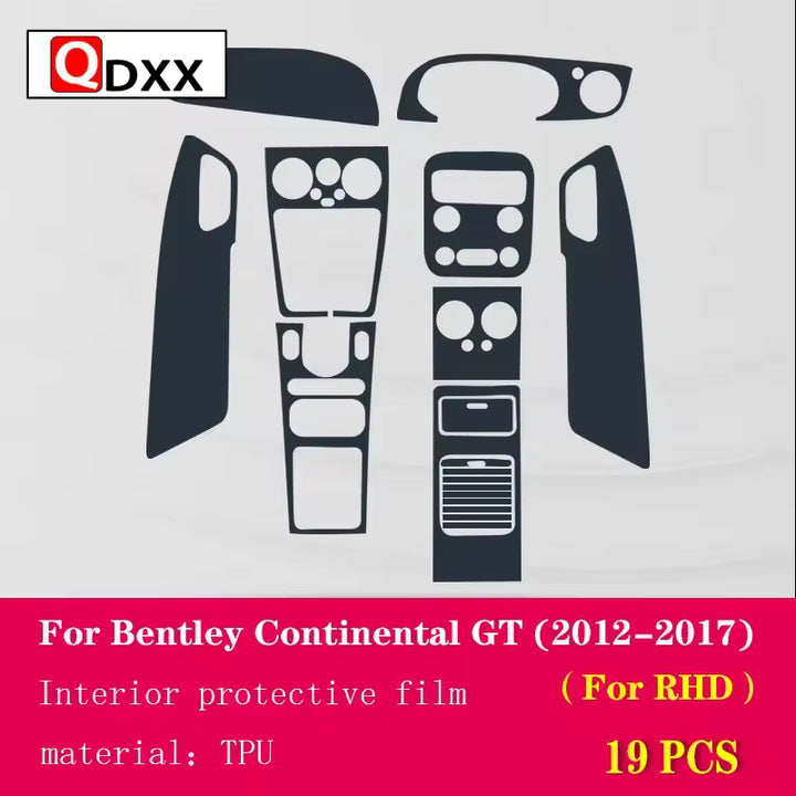 Bentley Continental GT (2012-2017) Middenconsole Transparante TPU Beschermfolie