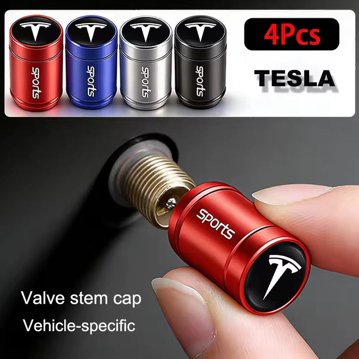Tesla SpaceX Aluminium Ventieldopjes (4 Stuks)