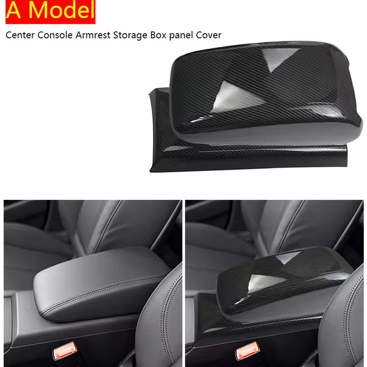 Audi A3/S3 8V Carbon Fiber Armleuning Opbergvak Afdekking Trim (2013–2020)
