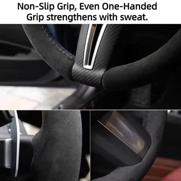 Cadillac Suèdederen Stuurwielhoes (Handgestikt)