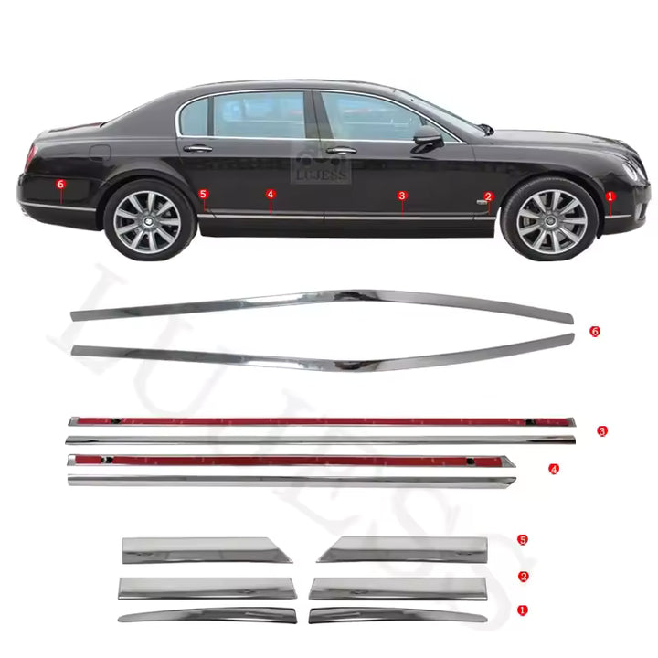Bentley Flying Spur (2004-2012) Chromen Deurlijsten  Sierstrippen Set (3W5853071  3W5853072)