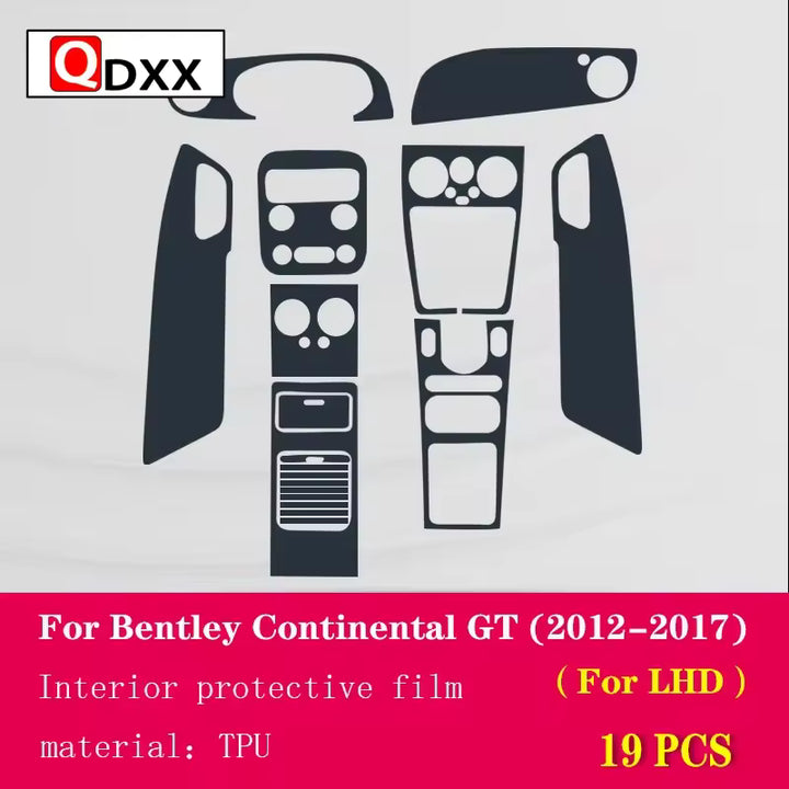 Bentley Continental GT (2012-2017) Middenconsole Transparante TPU Beschermfolie