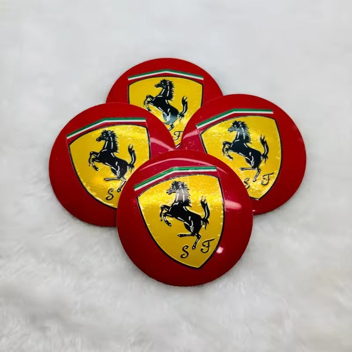 Ferrari Naafdoppen Stickers (4 stuks)