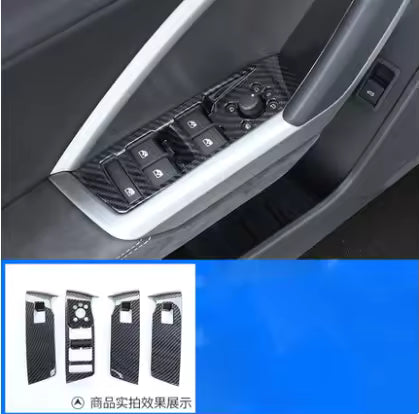 Audi Q3 (2019) - Carbon Look  Chroom Versnellingspook Cover & Knoppen Trim